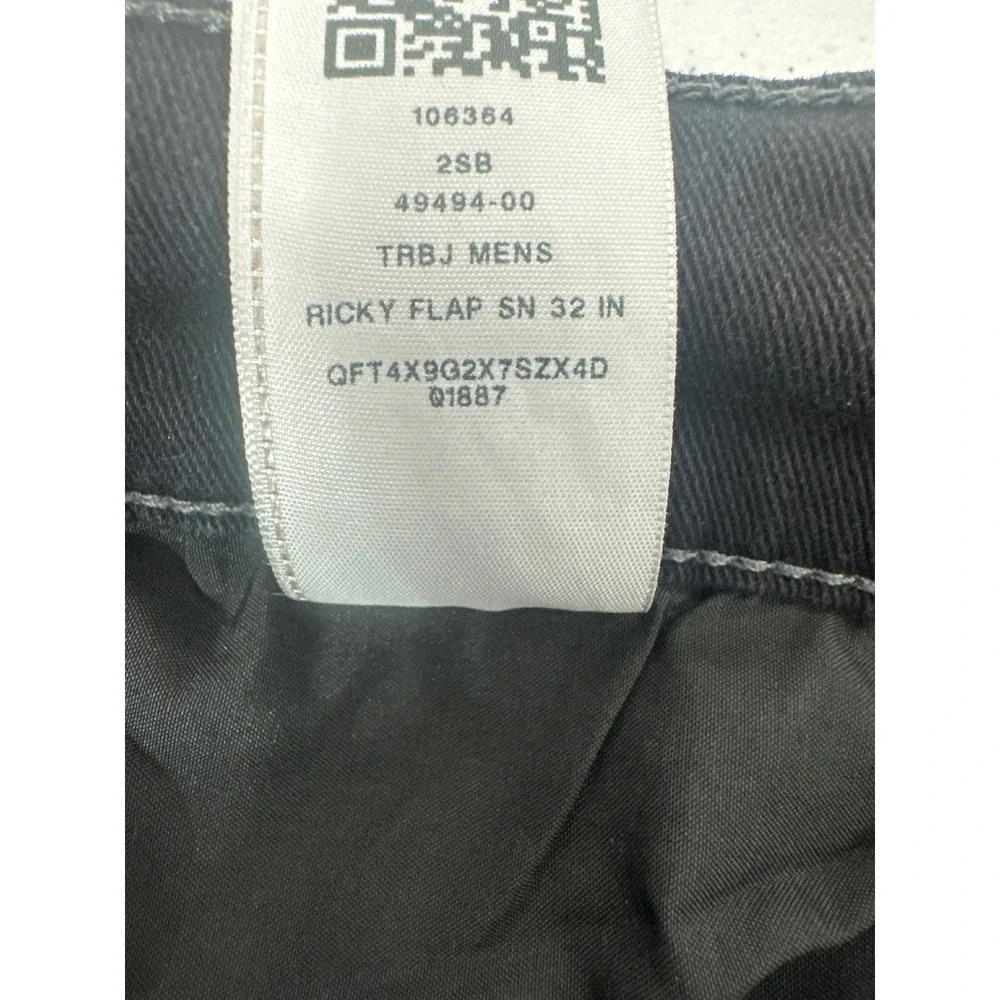 True Religion Ricky Relaxed Straight Black Contrast Stitch Jeans Mens 36